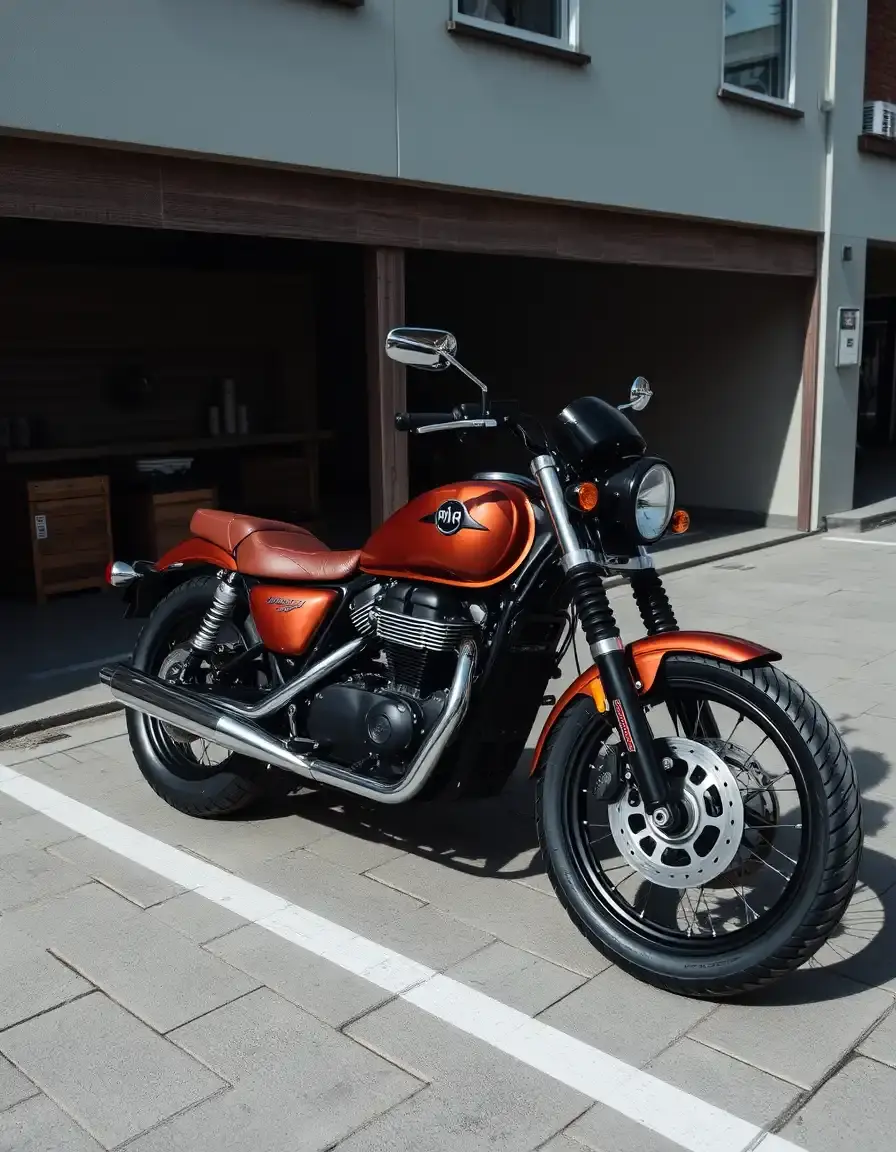 Veste moto en cuir marron coupe cintrée