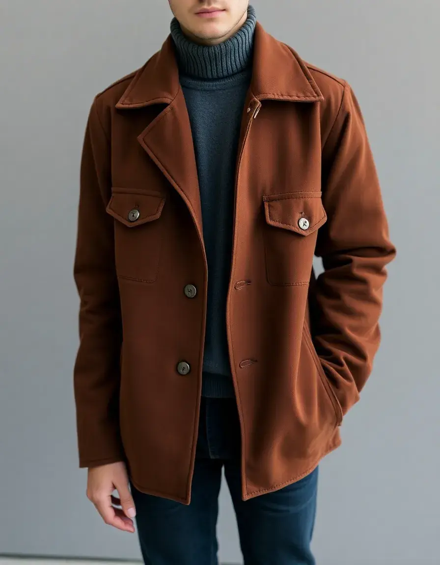 Veste en daim marron texture velours