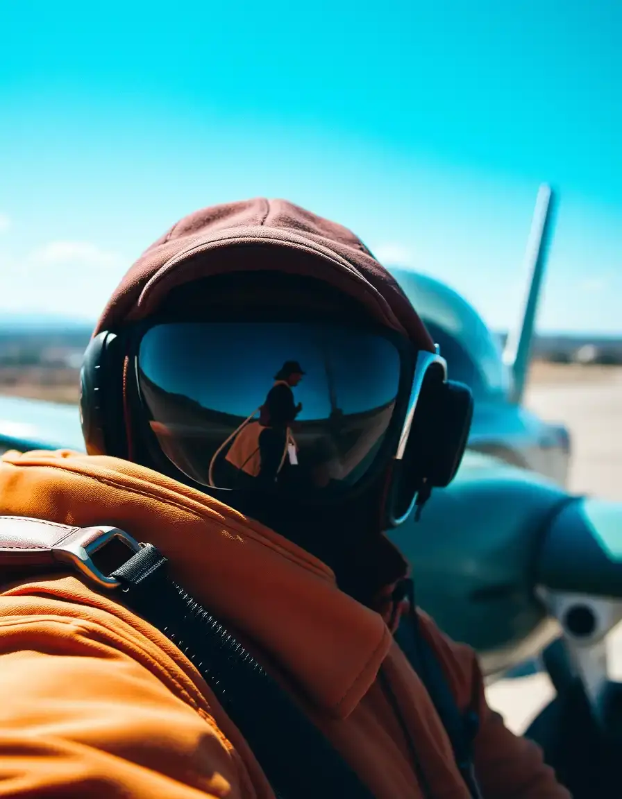 Veste aviateur en cuir marron col mouton
