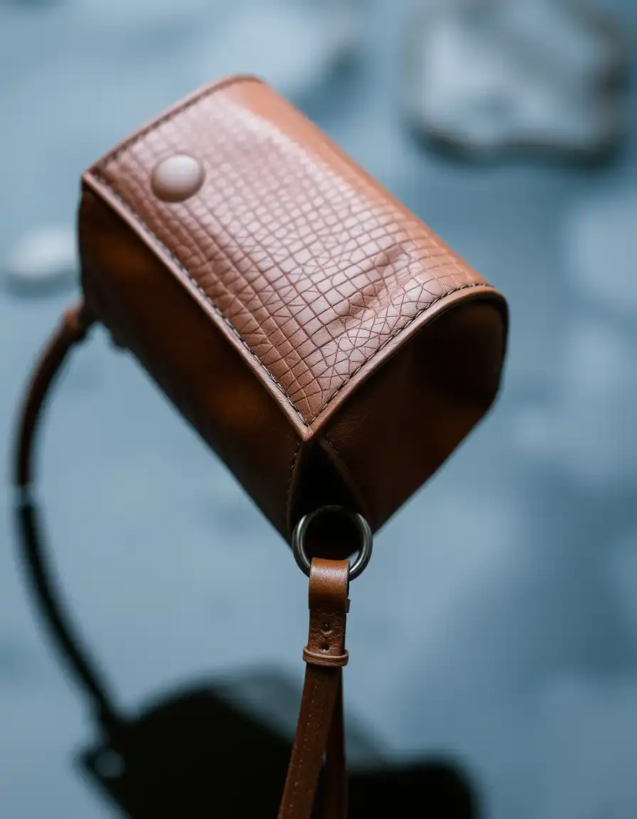 Veste en cuir marron imperméable pour la pluie