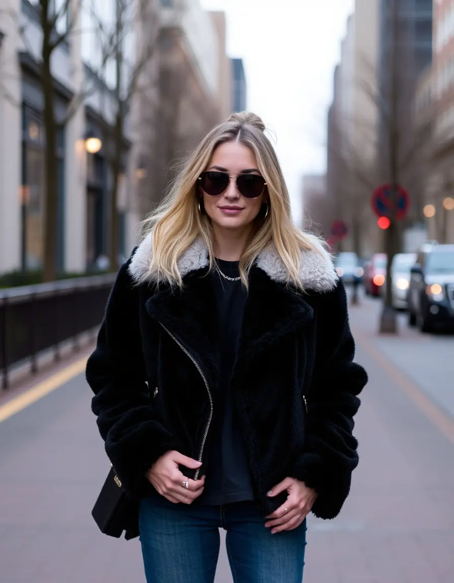 Veste perfecto en simili cuir noir style motard pour femme