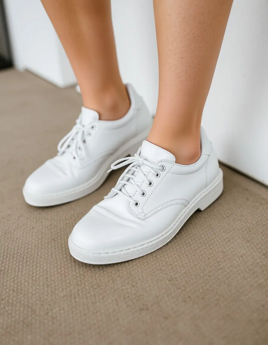 Basket en cuir blanc homme minimaliste et élégante