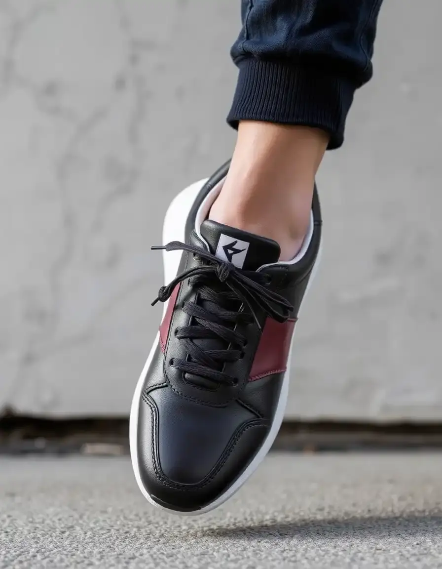 Baskets de sport en cuir perforé pour homme