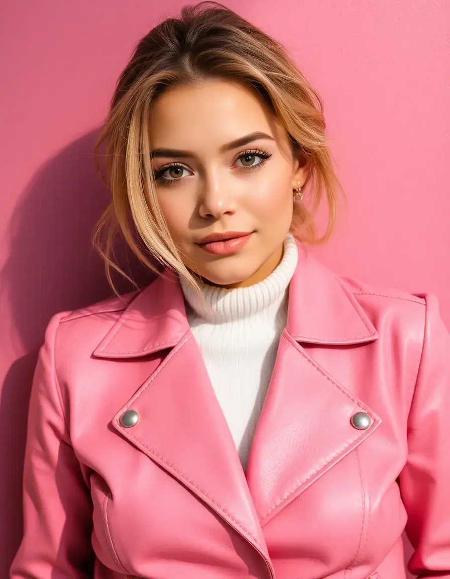 Basket femme cuir rose élégante et moderne