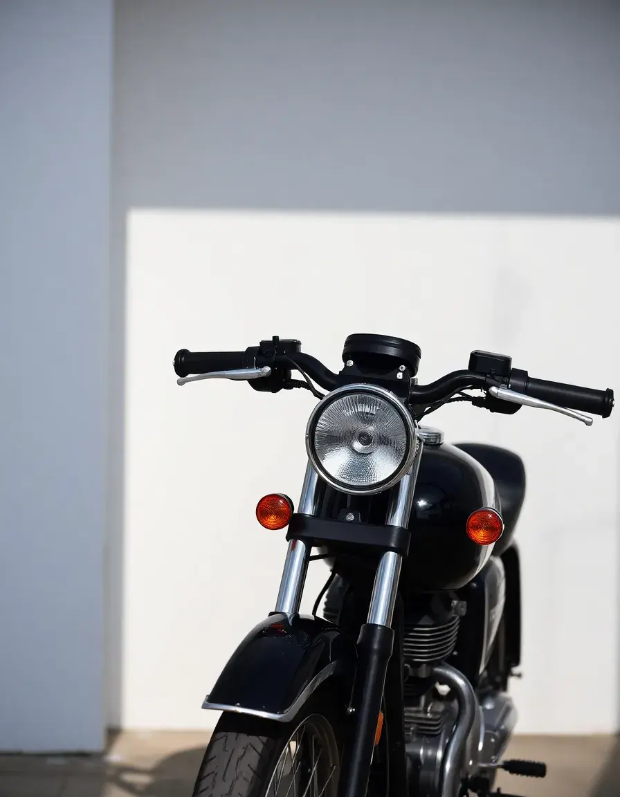 Blouson moto cuir noir classique style café racer