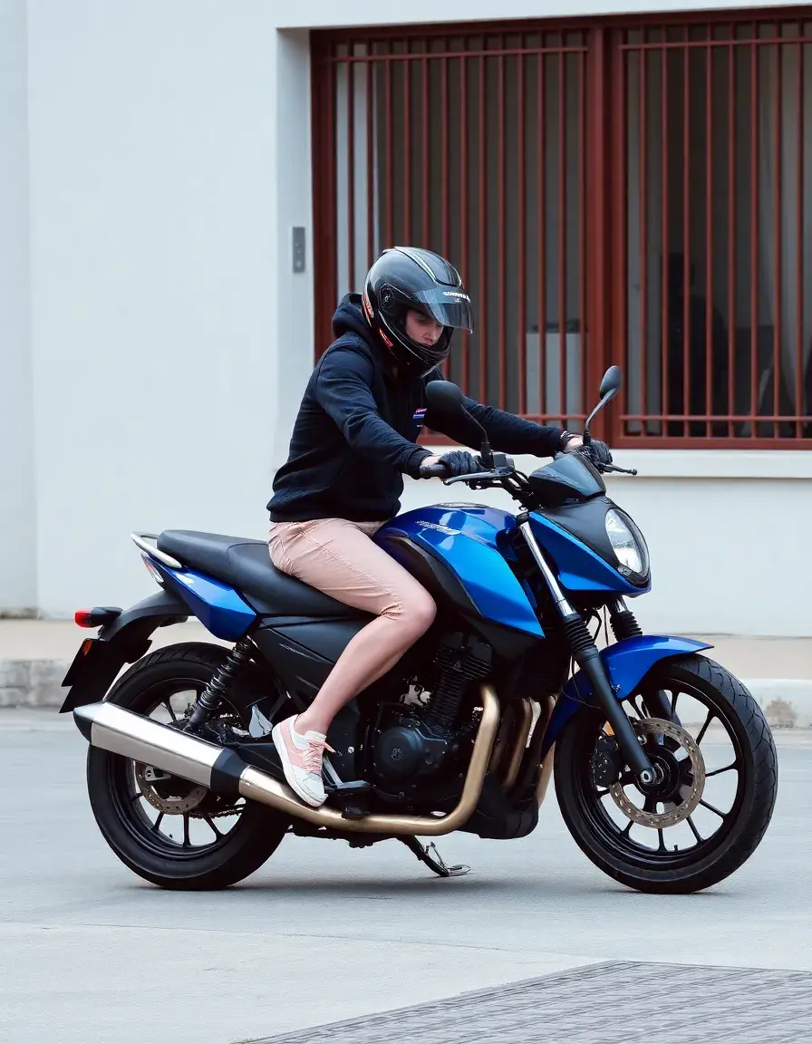 Blouson moto cuir bleu marine chic et moderne