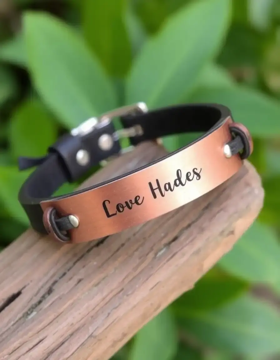 Bracelet cuir gravé personnalisé pour homme