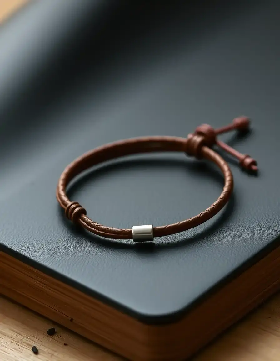 Bracelet cuir fin minimaliste pour homme