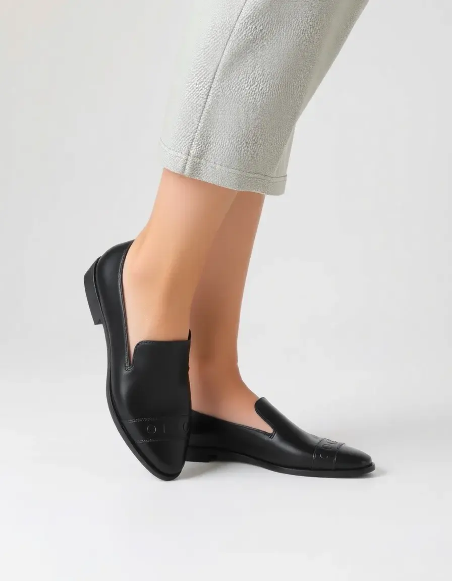Boots plates en cuir souple marron pour femme style décontracté