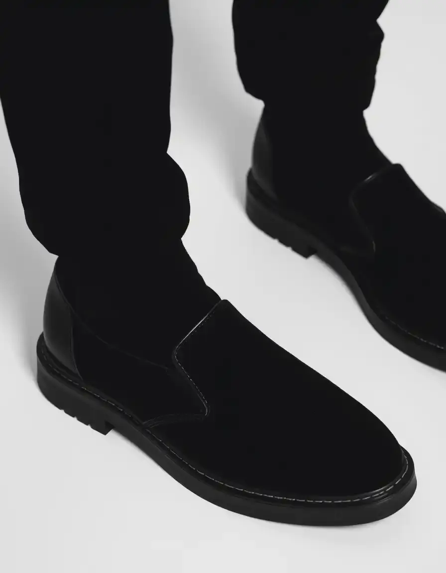 Bottines Chelsea noires pour femme en cuir lisse