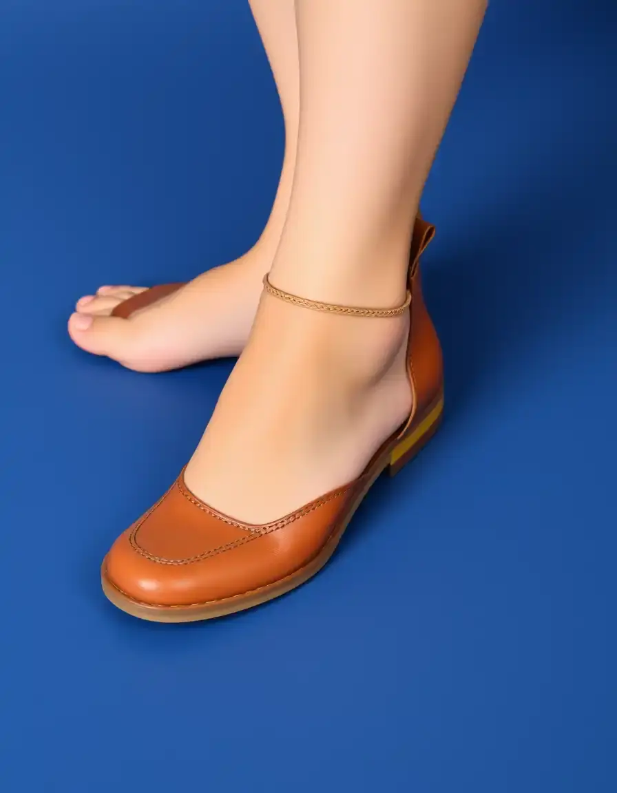 Bottine cuir femme bout rond confortable