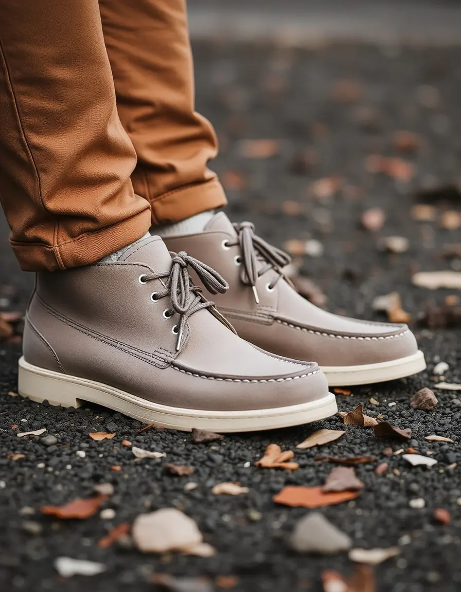 Bottine cuir homme style Chukka en cuir marron vintage