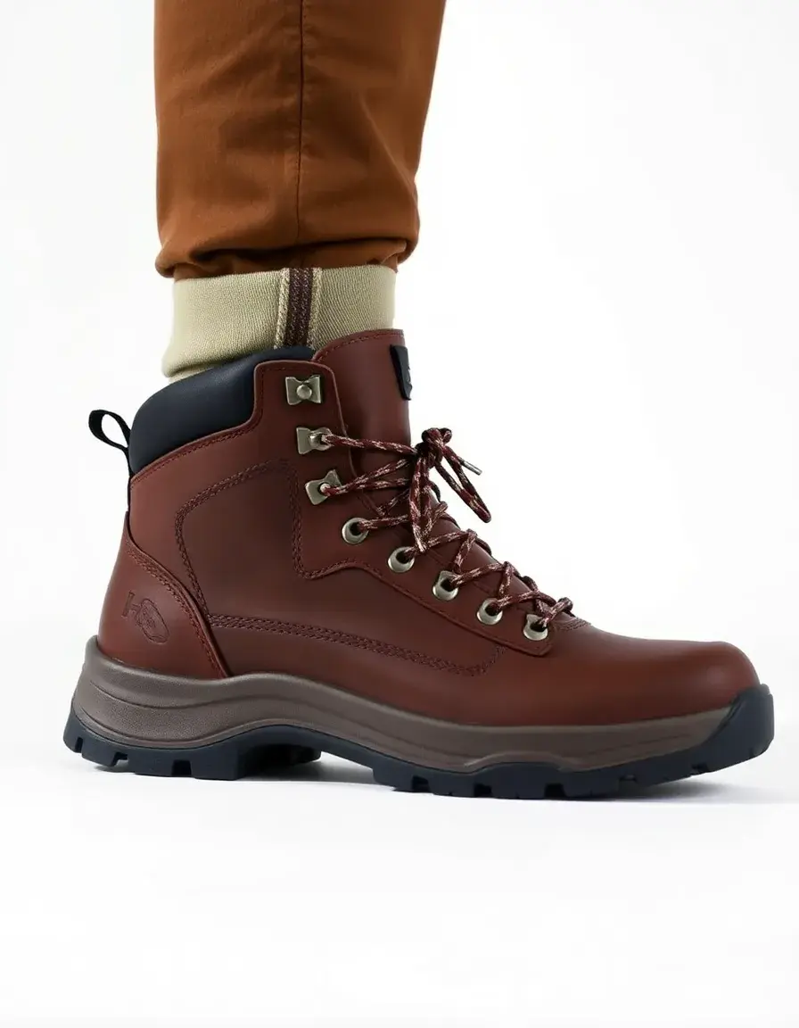 Bottine cuir homme style randonnée en cuir gras