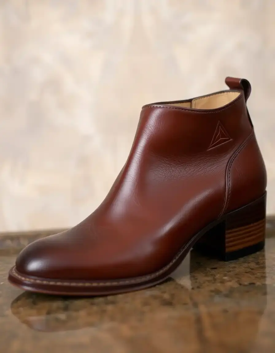 Bottines en cuir premium élégantes marron foncé