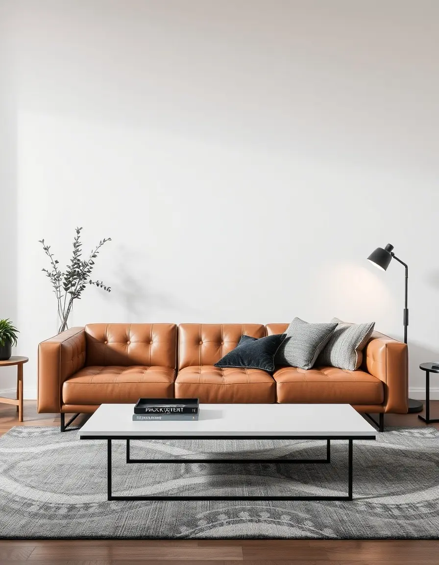 Canapé cuir moderne profil bas design épuré