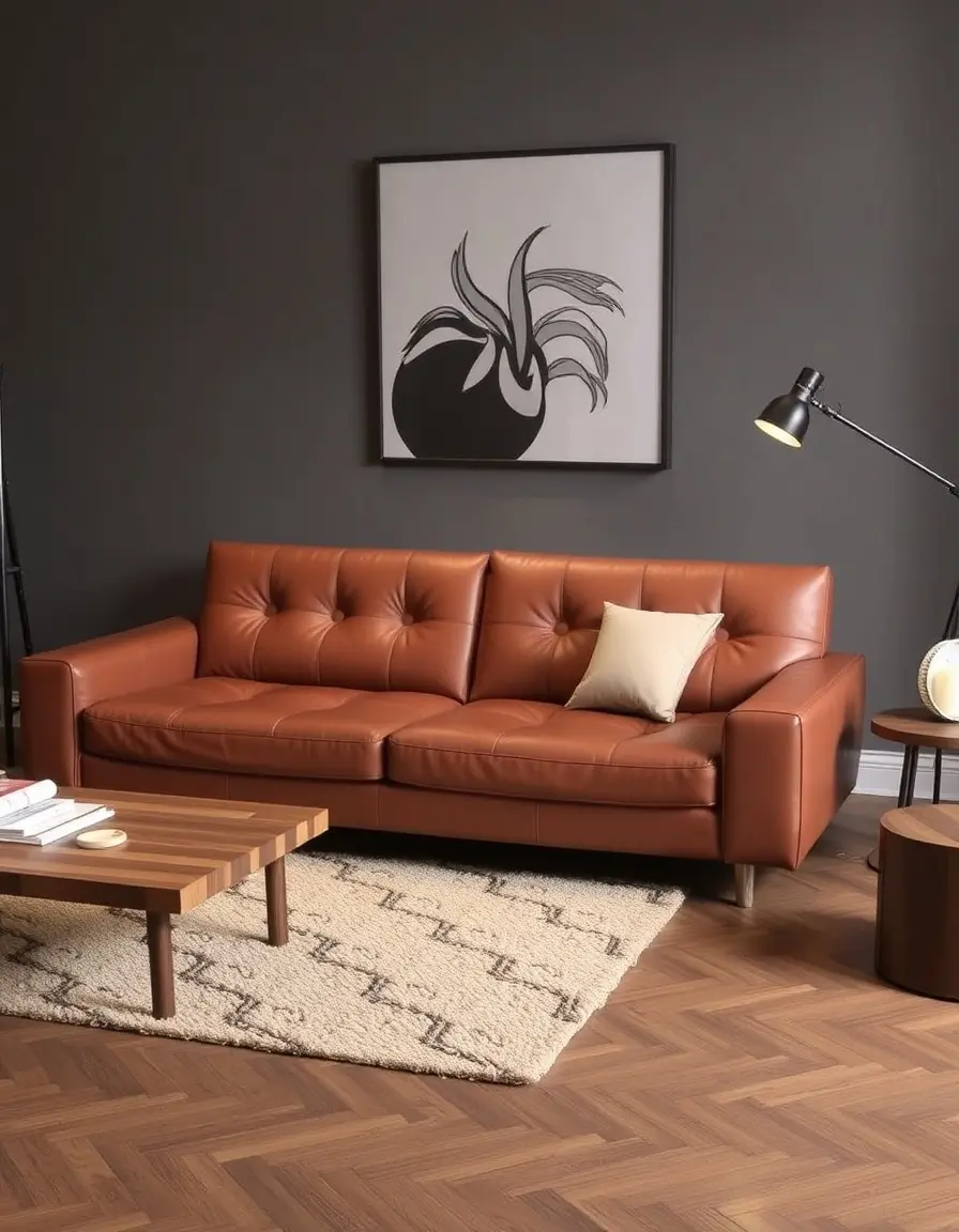 Canapé convertible futon en cuir pratique et stylé