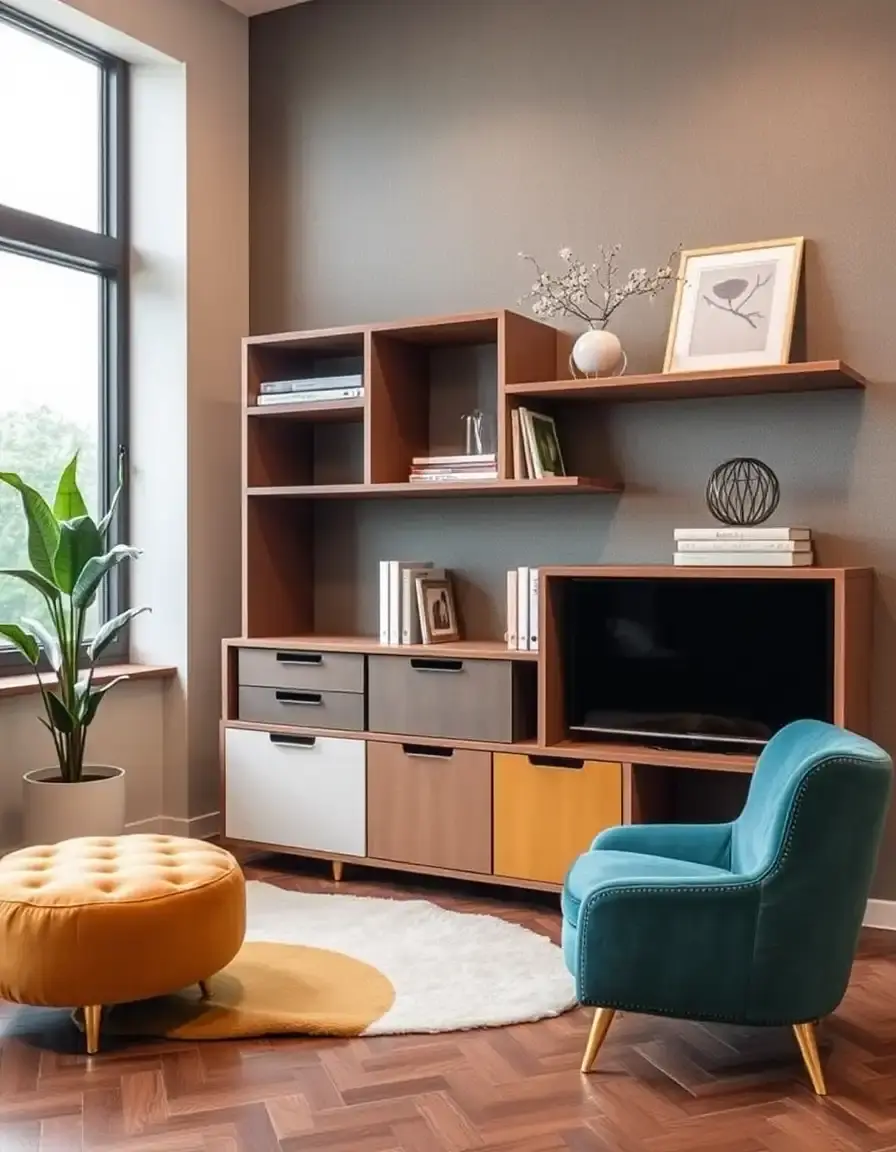 Canapé modulaire configurable en simili cuir contemporain