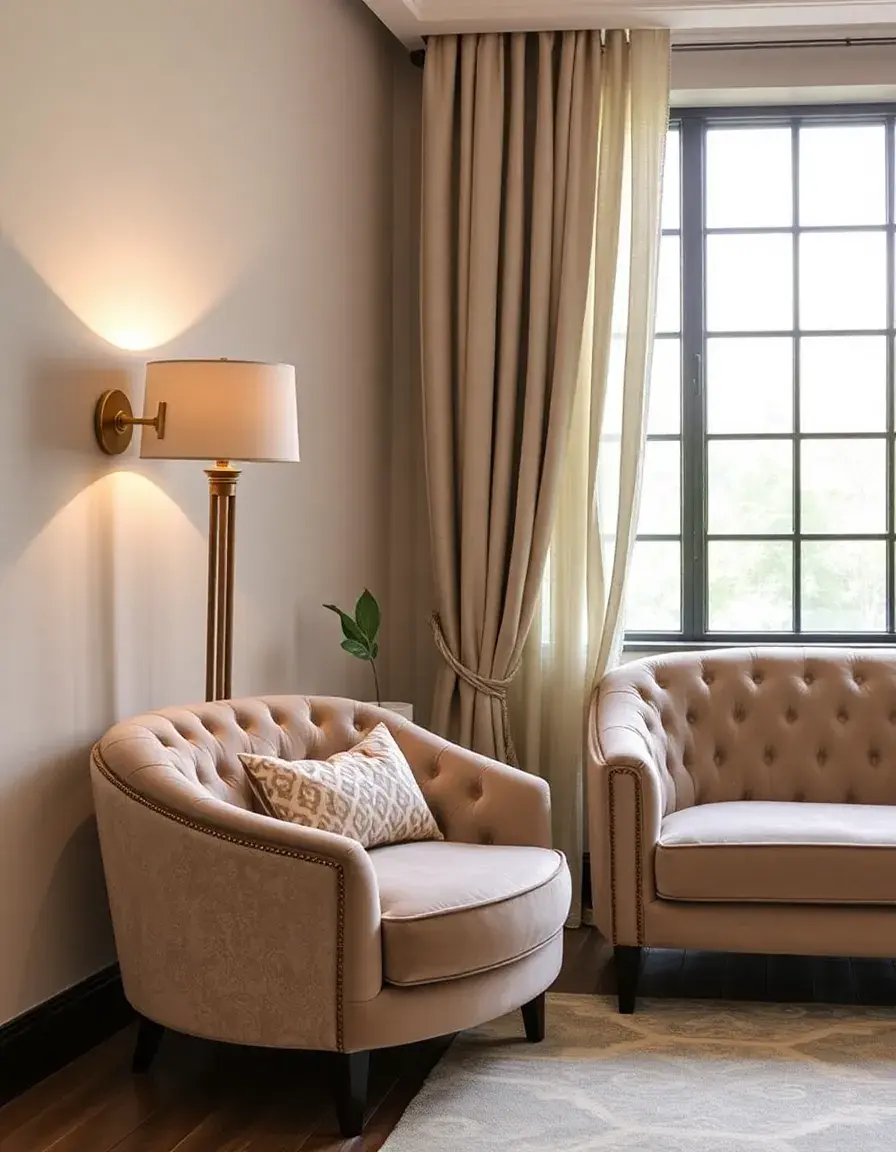 Canapé design aux lignes courbes en simili cuir crème