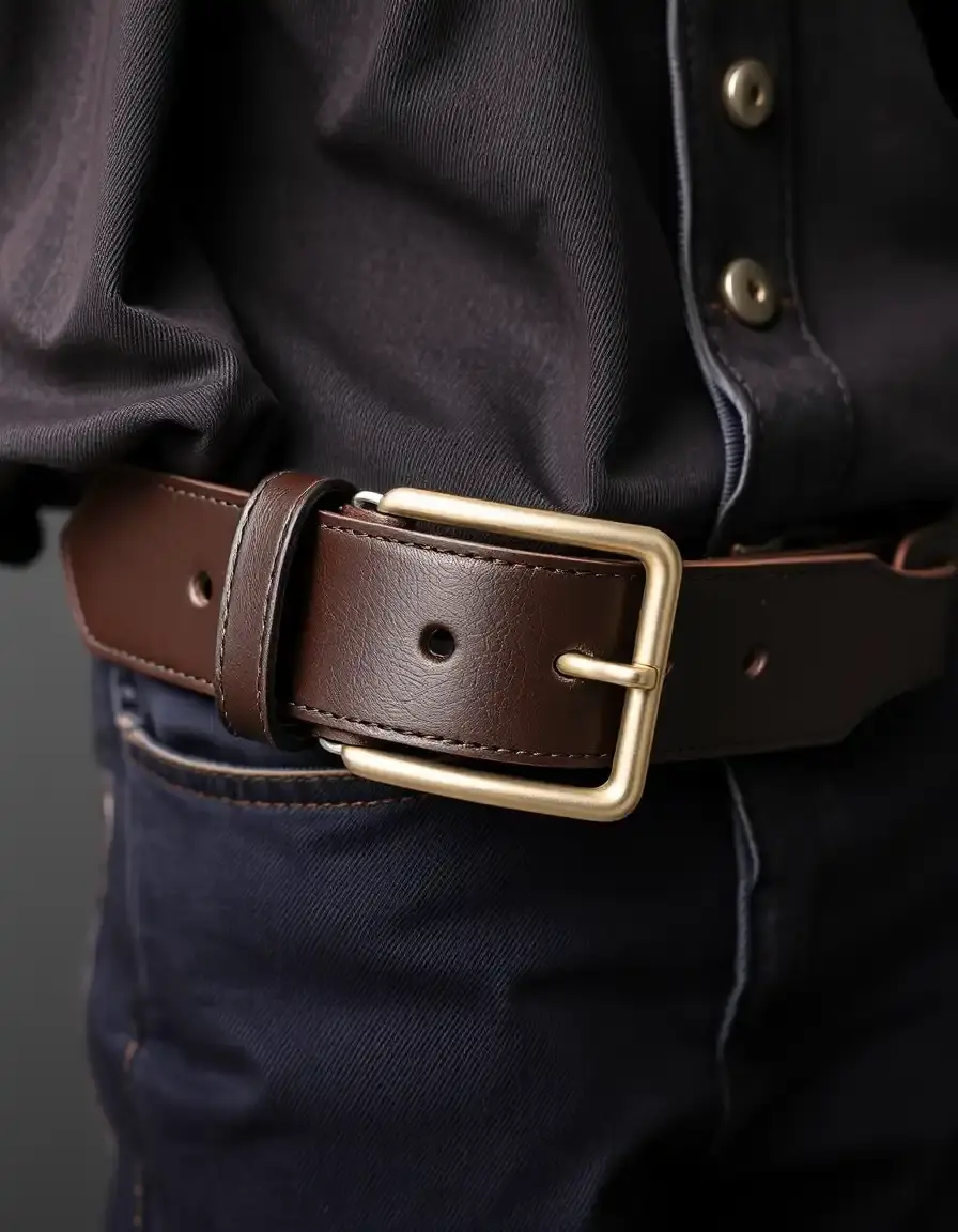 Ceinture en cuir large pour homme style casual