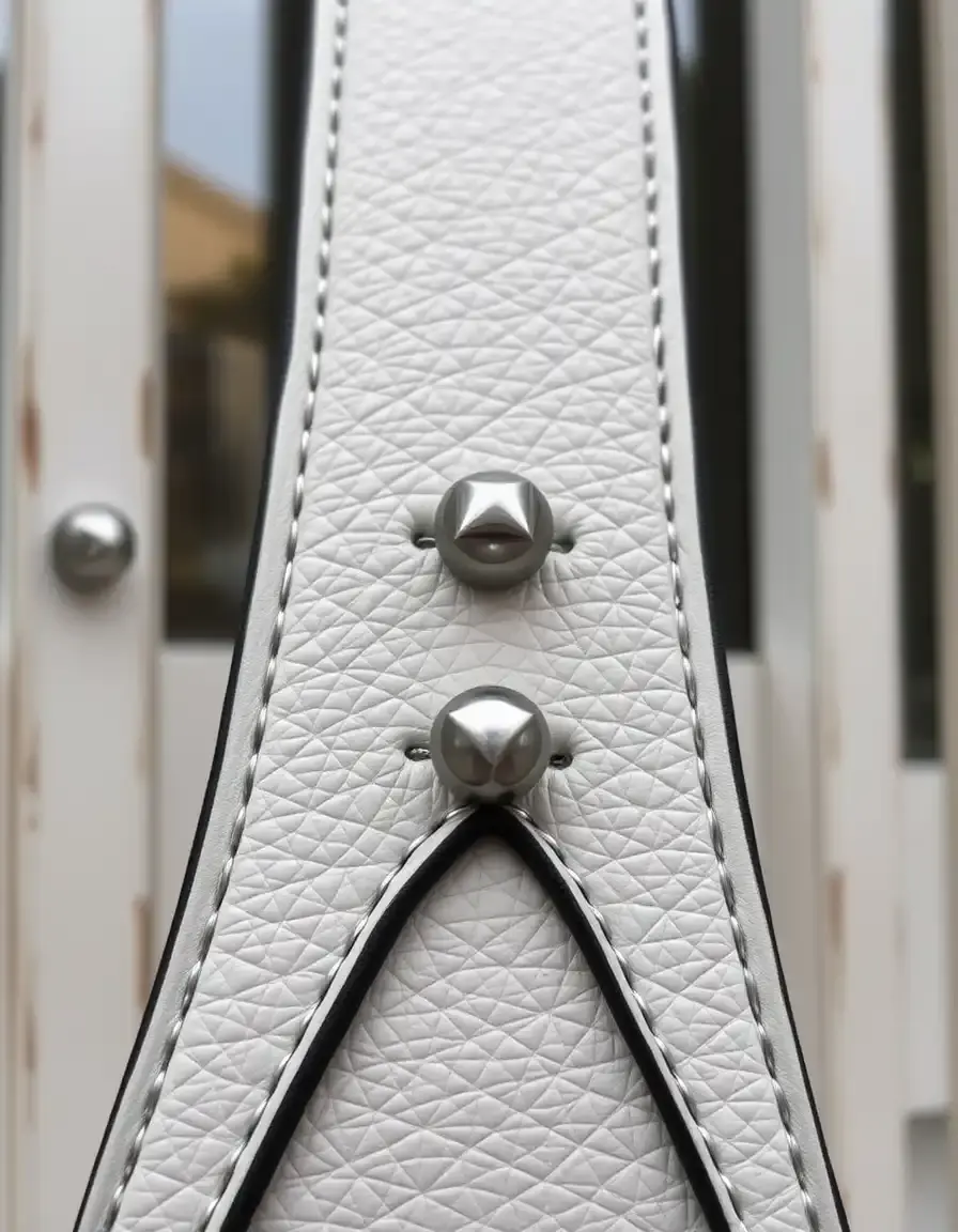 Ceinture en cuir avec clous métalliques style rock