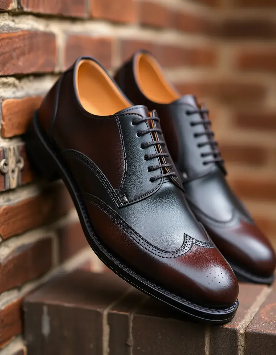 Chaussures Oxford en cuir noir formelles avec laçage fermé