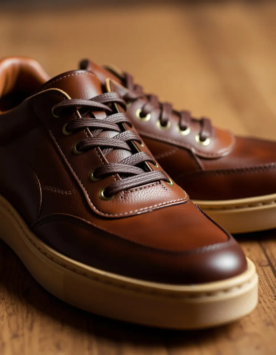 Baskets sneakers en cuir blanc pour homme style minimaliste