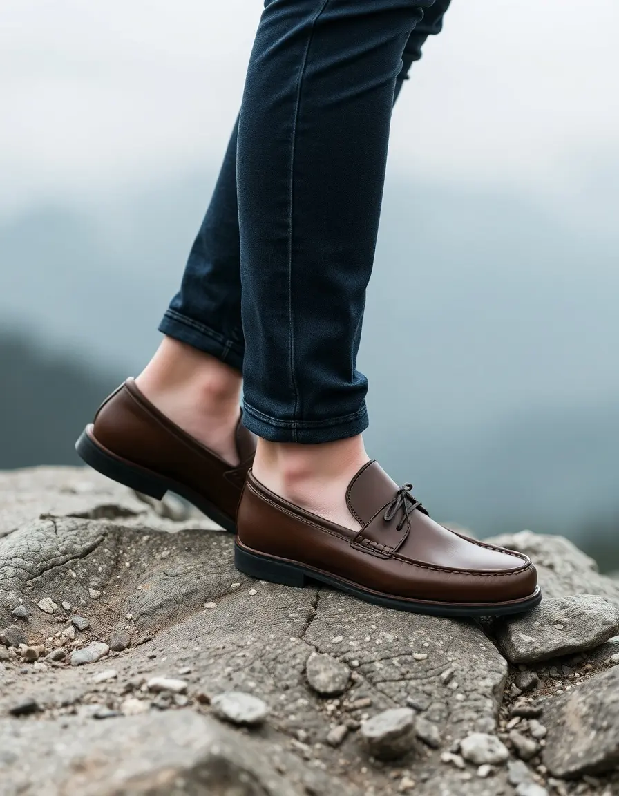 Chaussons d'intérieur en cuir souple pour homme