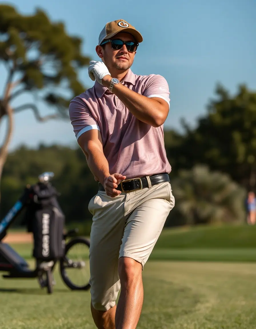 Chaussures de golf en cuir technique pour homme