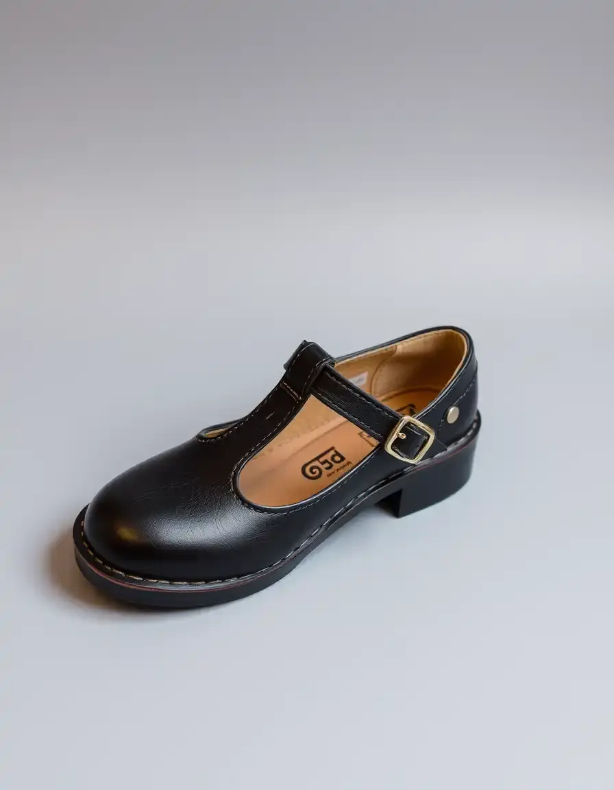 Chaussures Mary Janes en cuir noir avec bride cheville