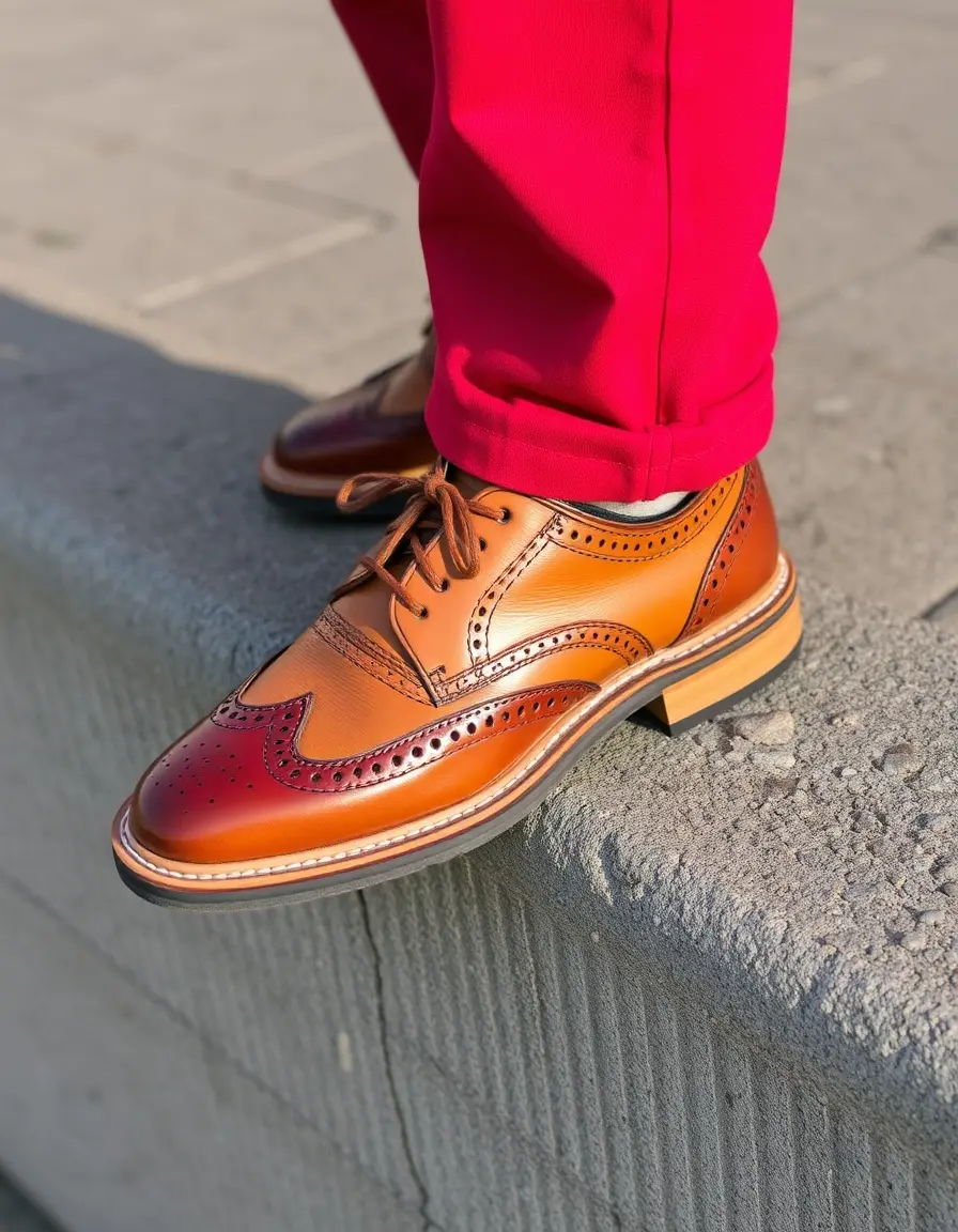 Chaussures Wingtip Brogue homme cuir marron foncé