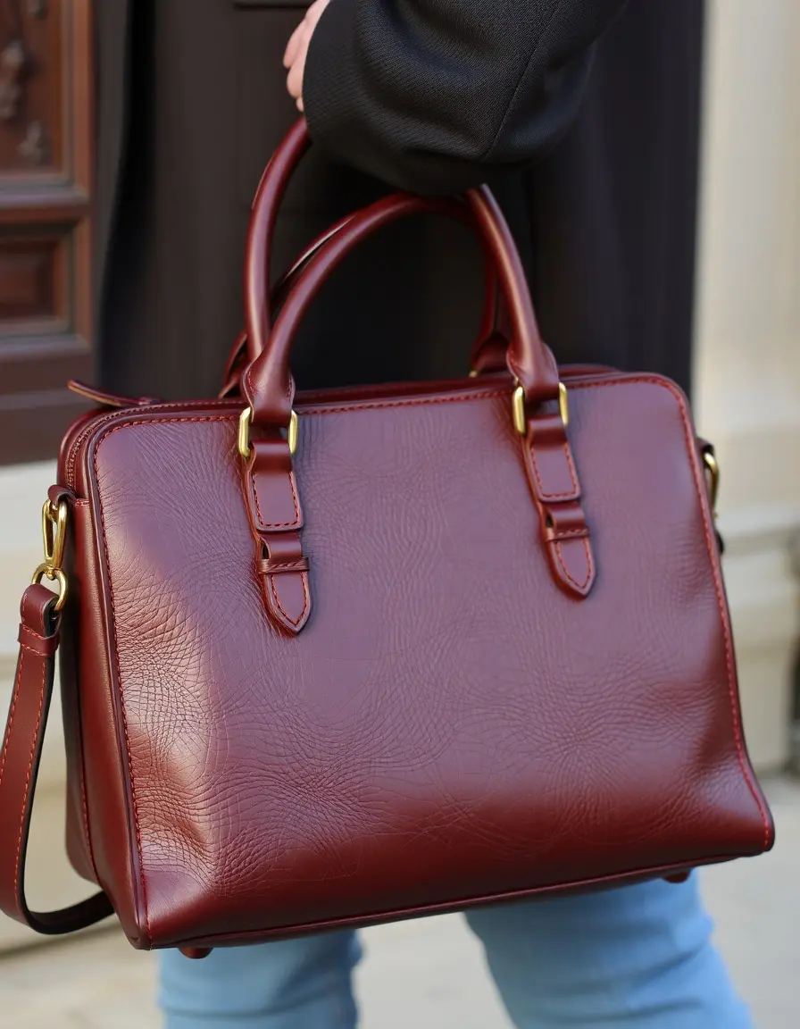 Sac cartable en cuir classique style vintage