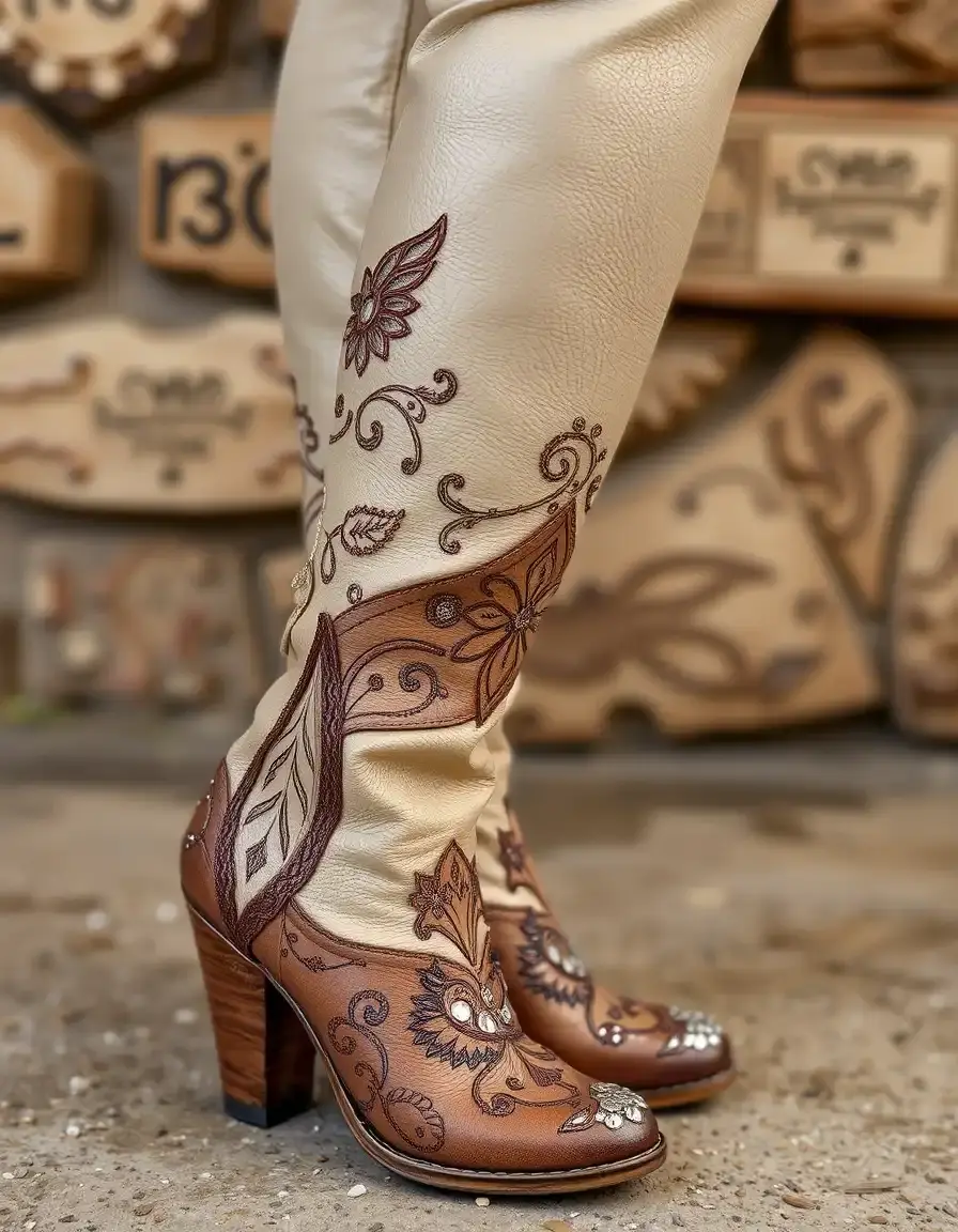 Gants cuir femme avec détails ornementaux