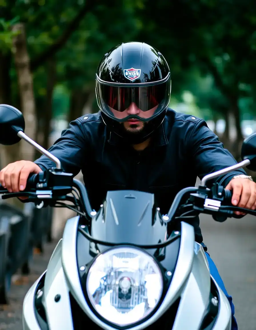 Veste de motard homme en cuir noir avec détails métalliques