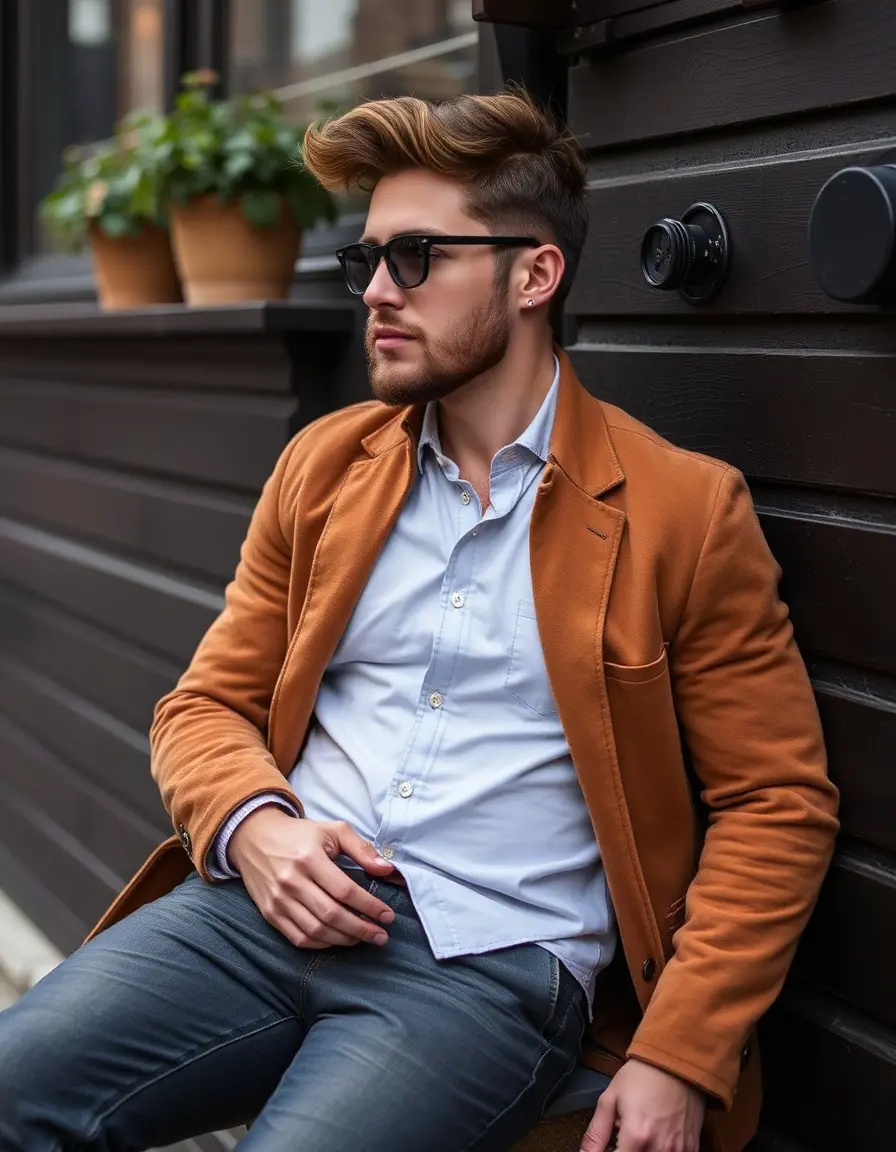Veste en daim homme texture douce couleur sable