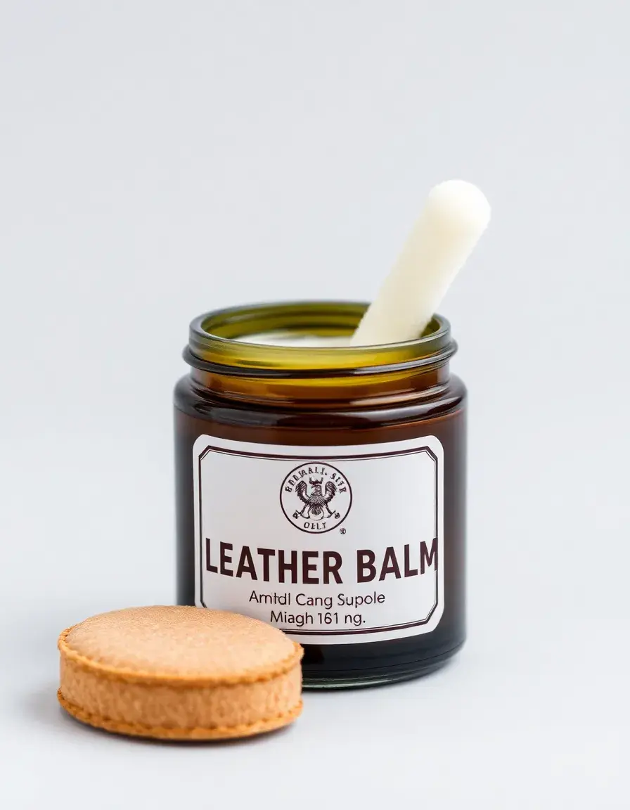 Pot de baume nourrissant pour cuir avec éponge applicatrice