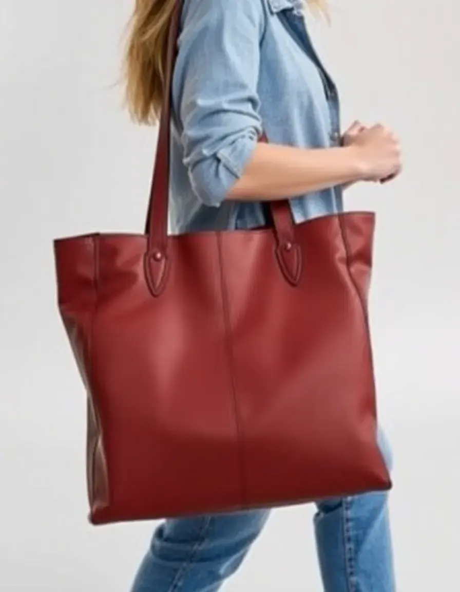 Grand sac cabas tote bag en cuir pour femme