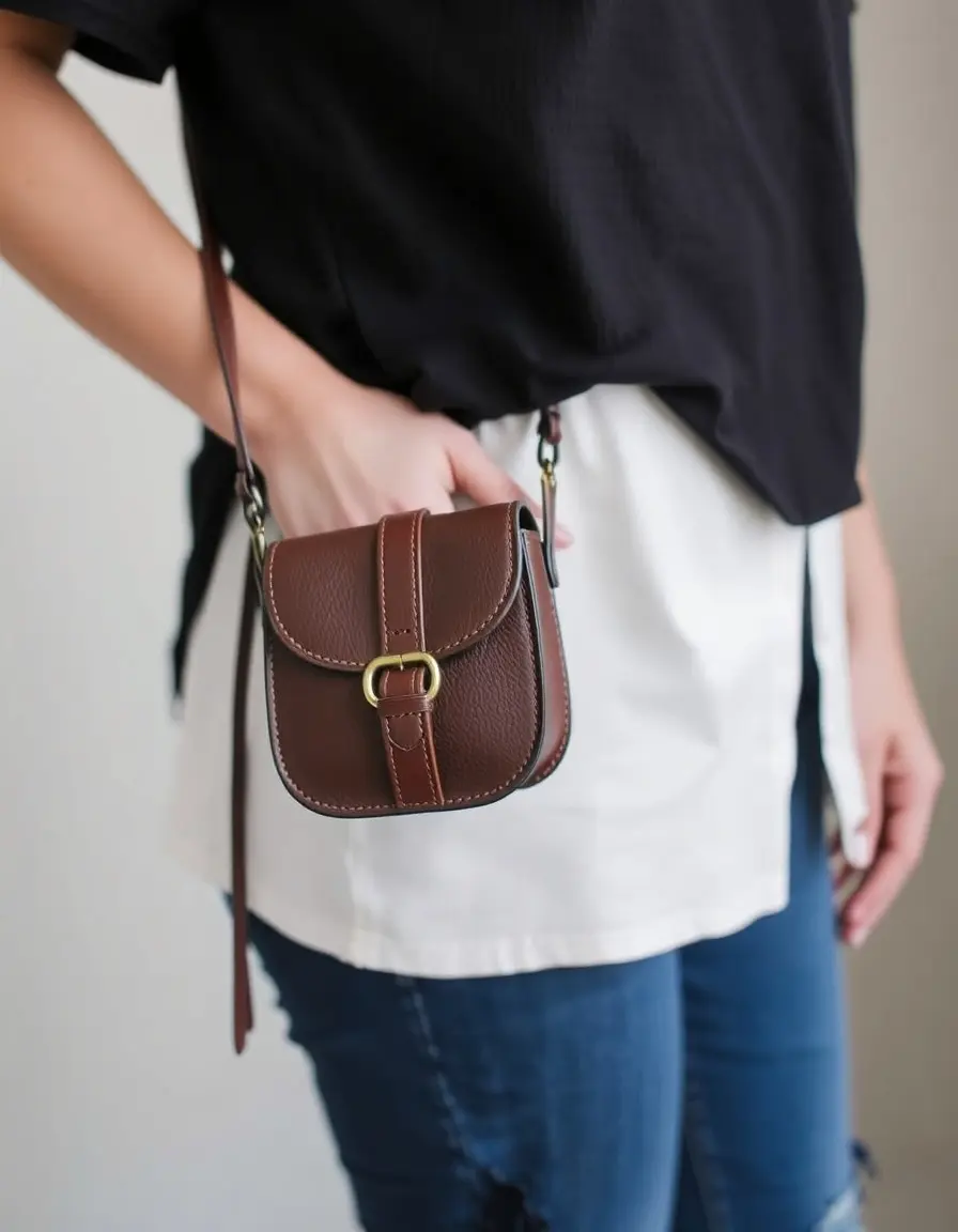 Petit sac bandoulière crossbody en cuir