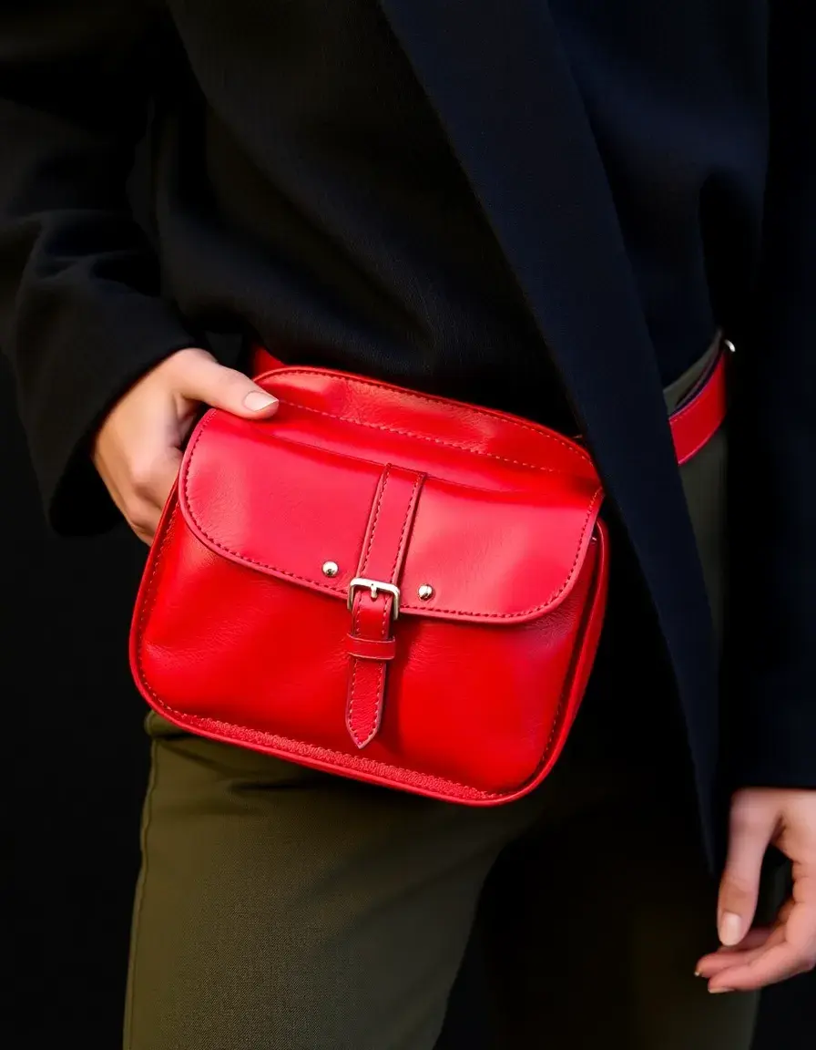 Sac banane en cuir rouge stylé
