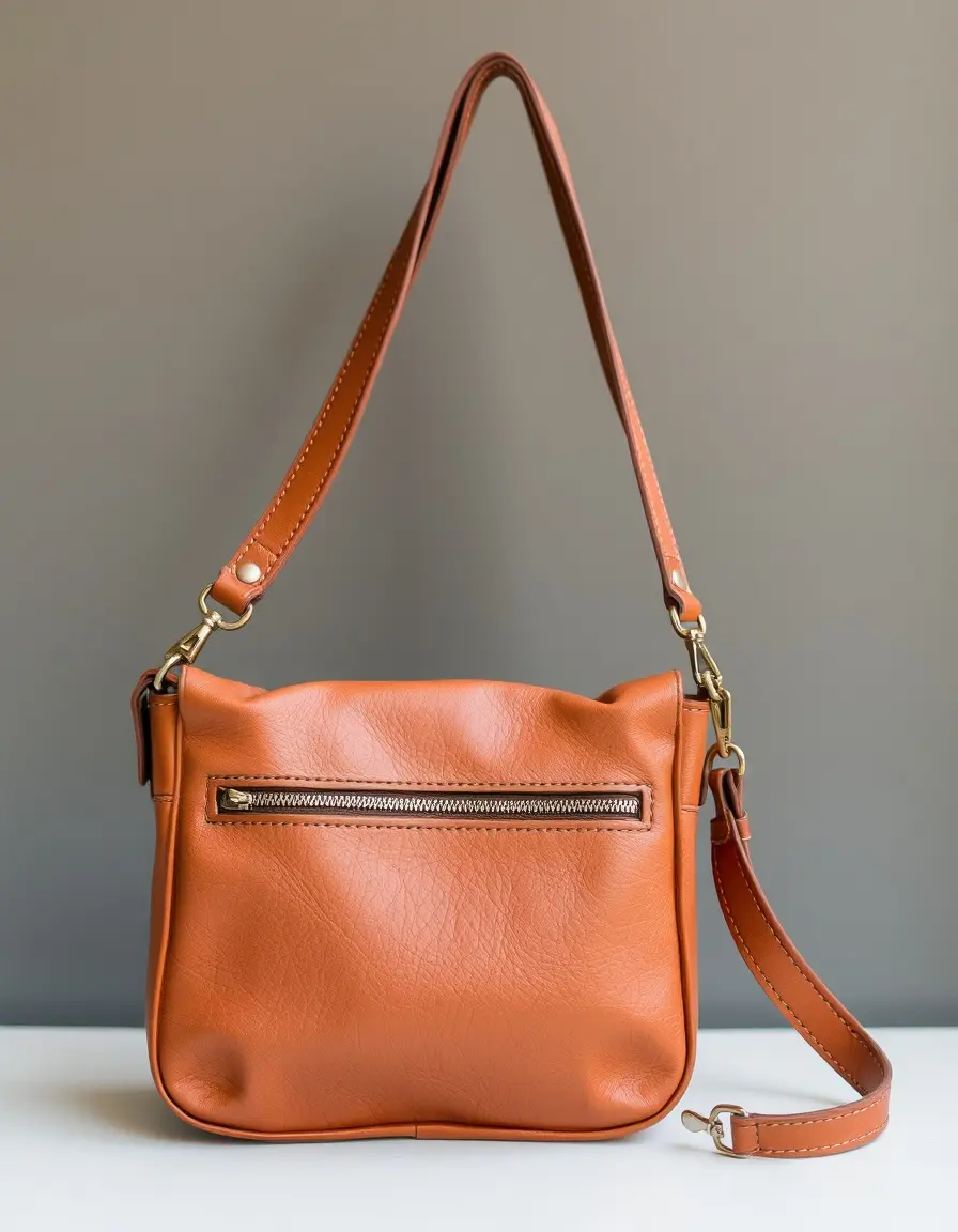Sac sling en cuir marron avec sangle ajustable