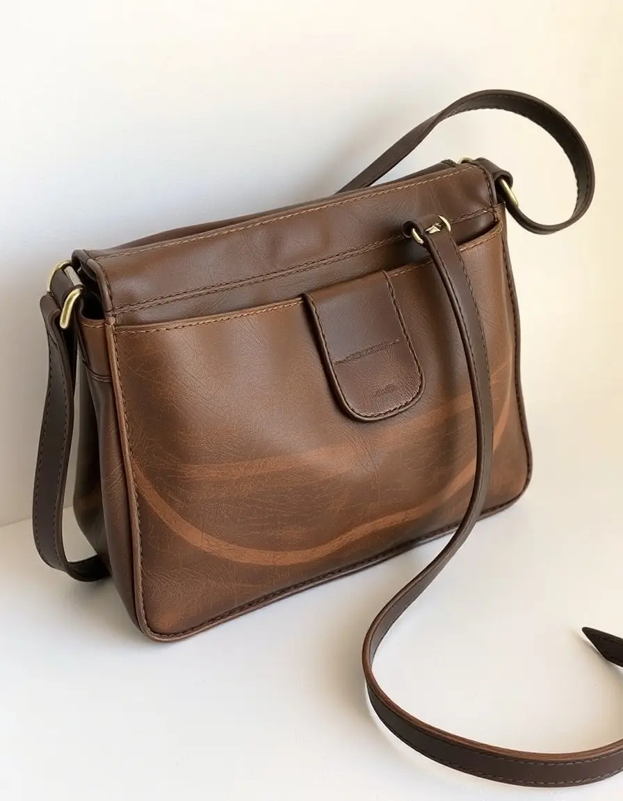 Sac bandoulière en cuir vintage vieilli