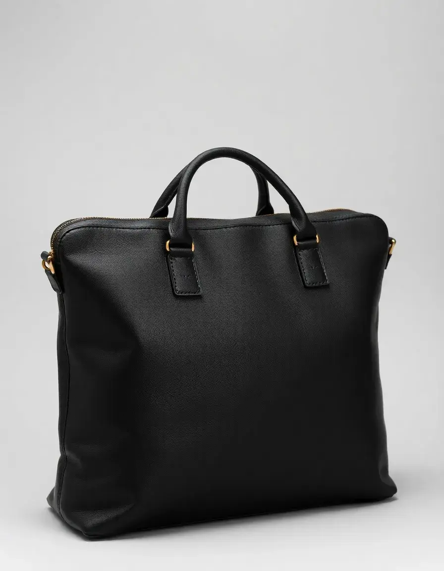 Sac épaule professionnel cuir noir élégant