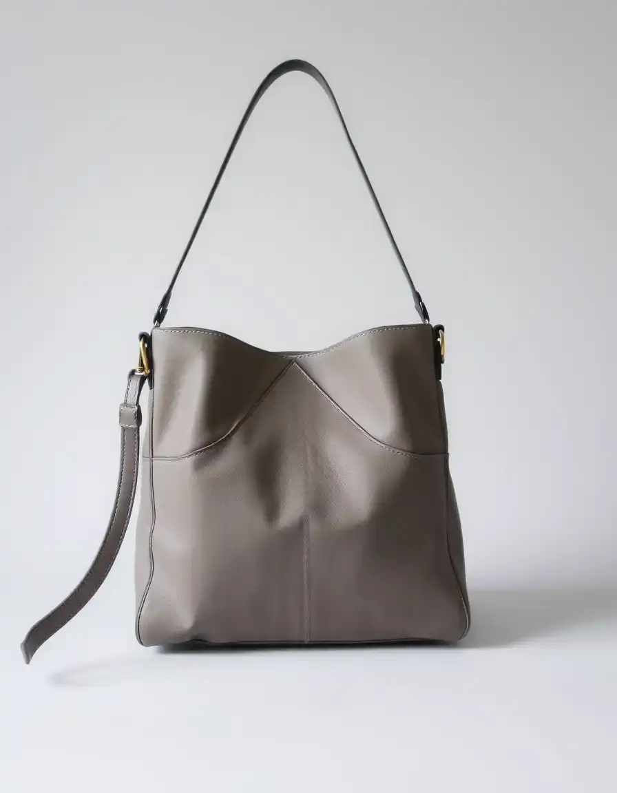 Sac épaule cuir gris moderne