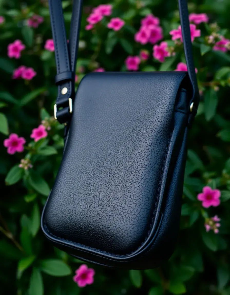Sac sling en cuir noir femme avec sangle réglable