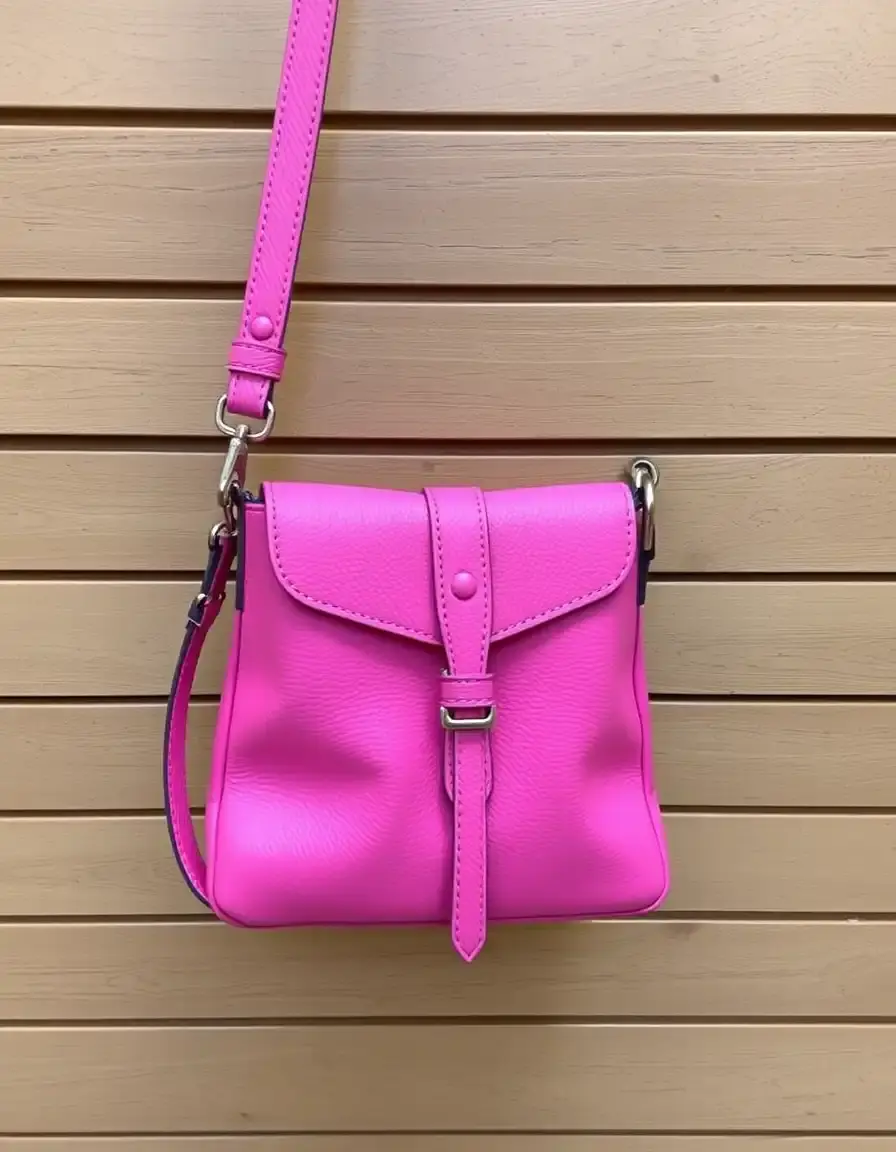 Sac sling en cuir rose pastel femme