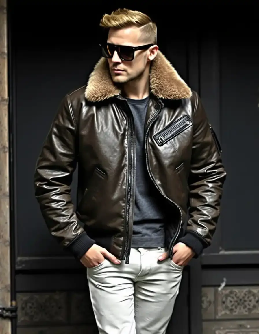 blouson aviateur femme cuir et mouton