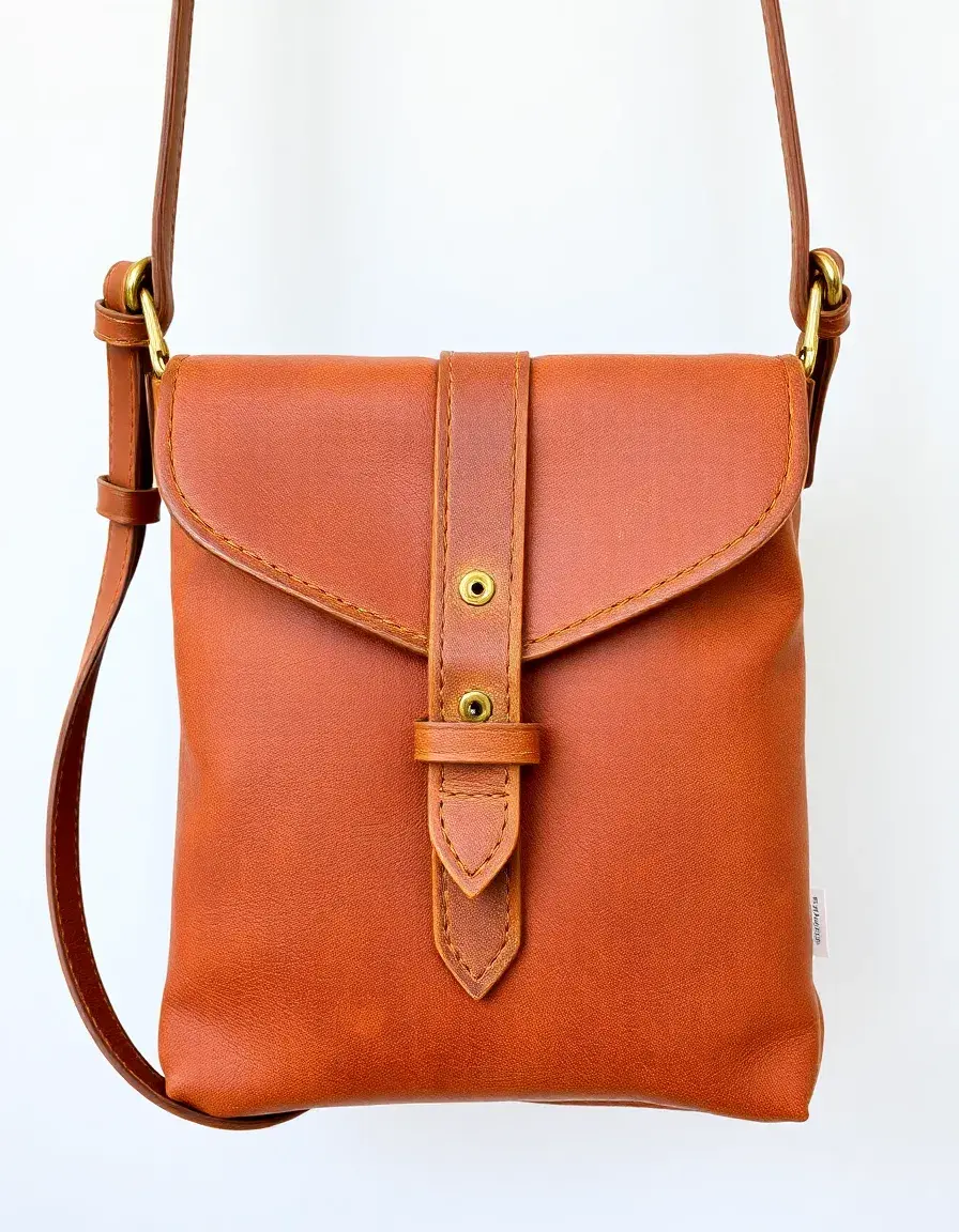 Sac bandoulière en cuir vieilli style vintage