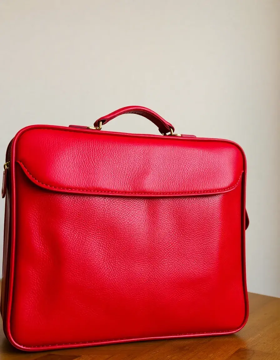 Mallette de bureau en cuir rouge sombre luxe