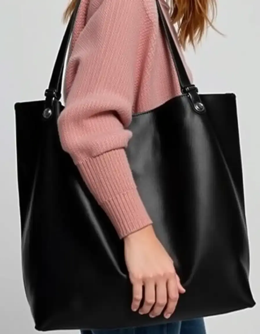 Sac de voyage grand format en cuir noir