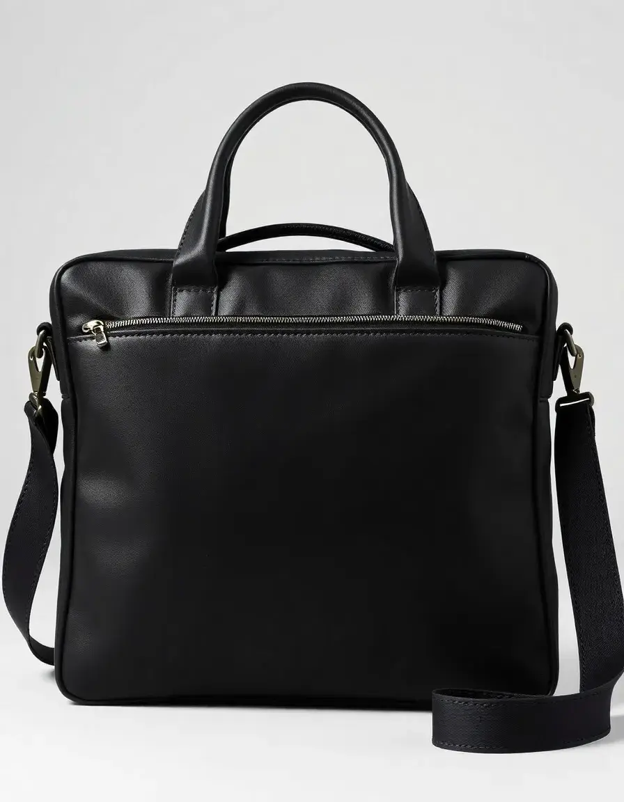 Sacoche messenger professionnelle en cuir noir grainé