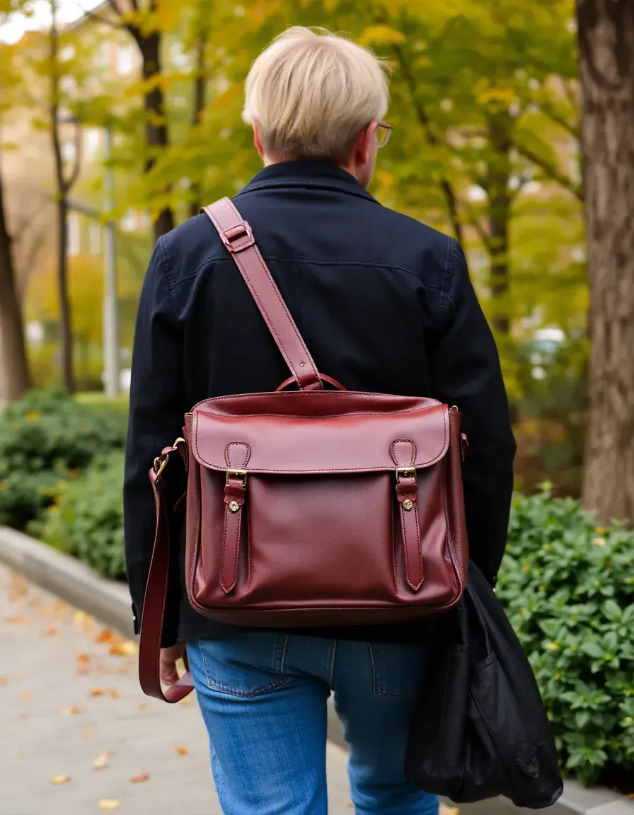 Sacoche homme cuir marron usage quotidien